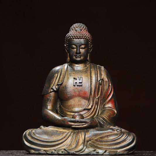 Chinese antique pure copper statue of Shakyamuni