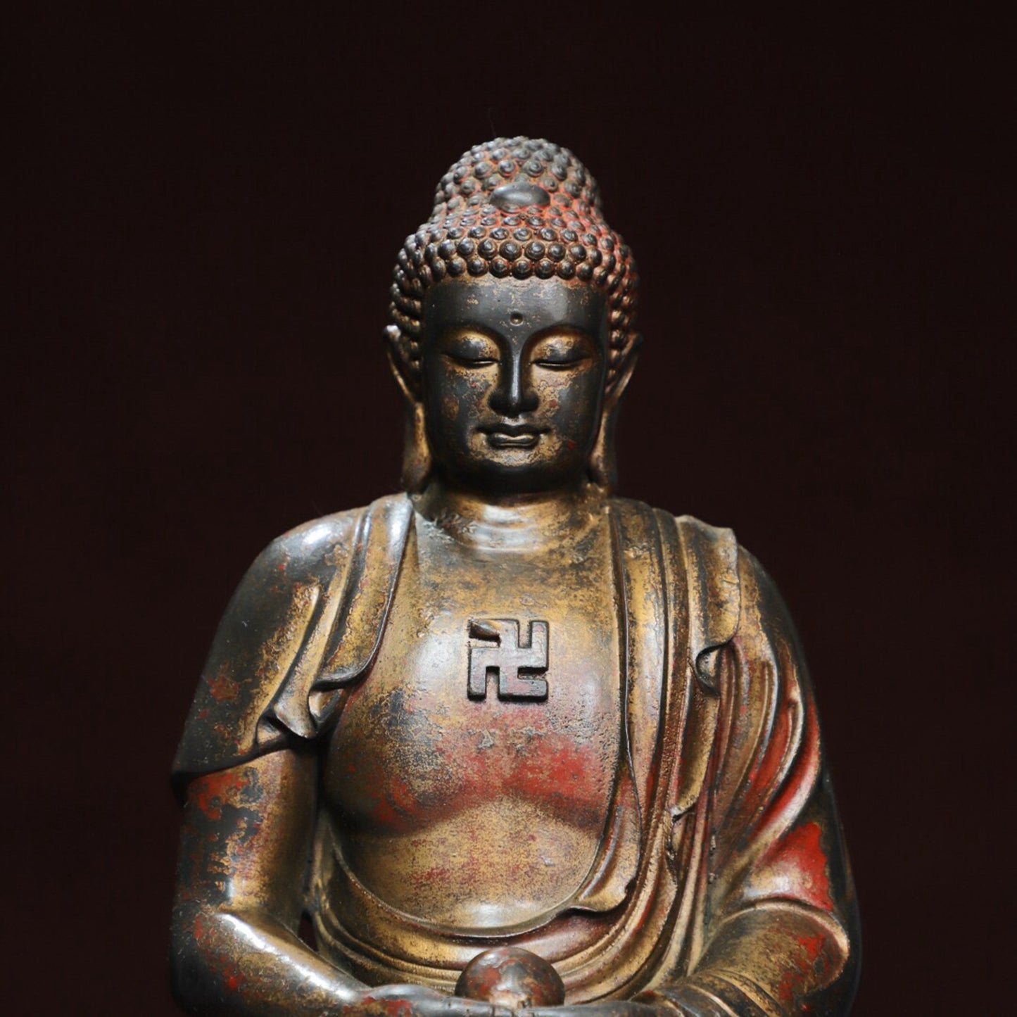 Chinese antique pure copper statue of Shakyamuni