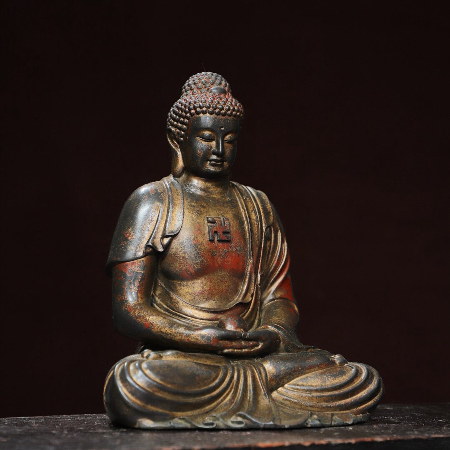Chinese antique pure copper statue of Shakyamuni