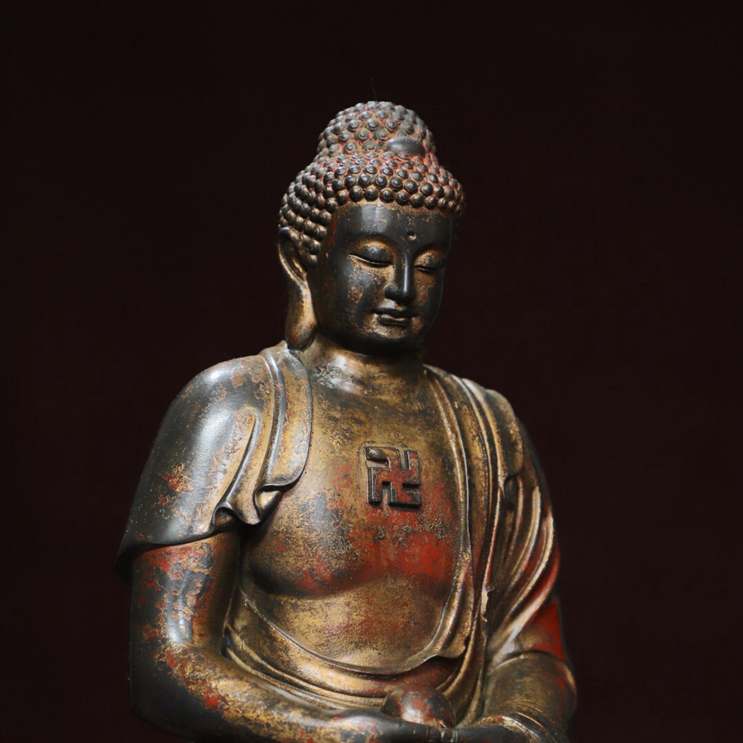 Chinese antique pure copper statue of Shakyamuni