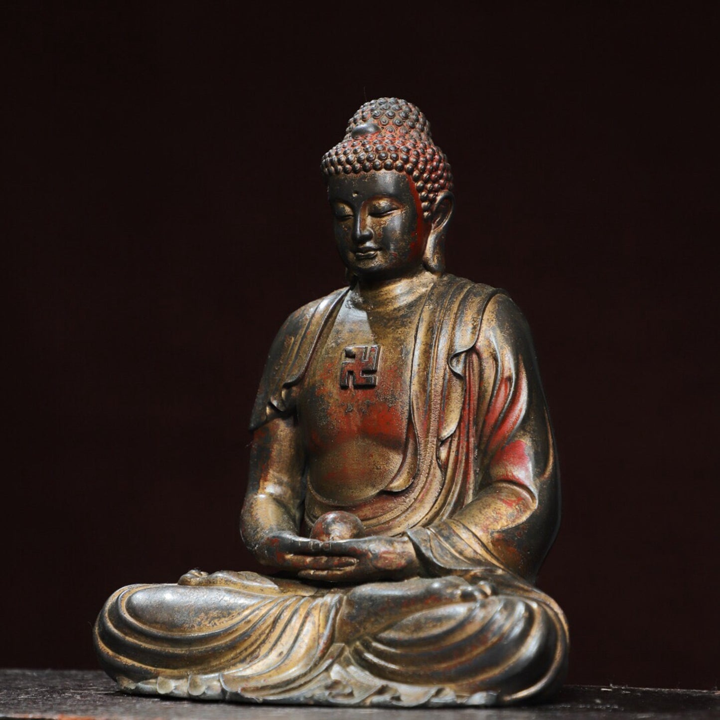 Chinese antique pure copper statue of Shakyamuni