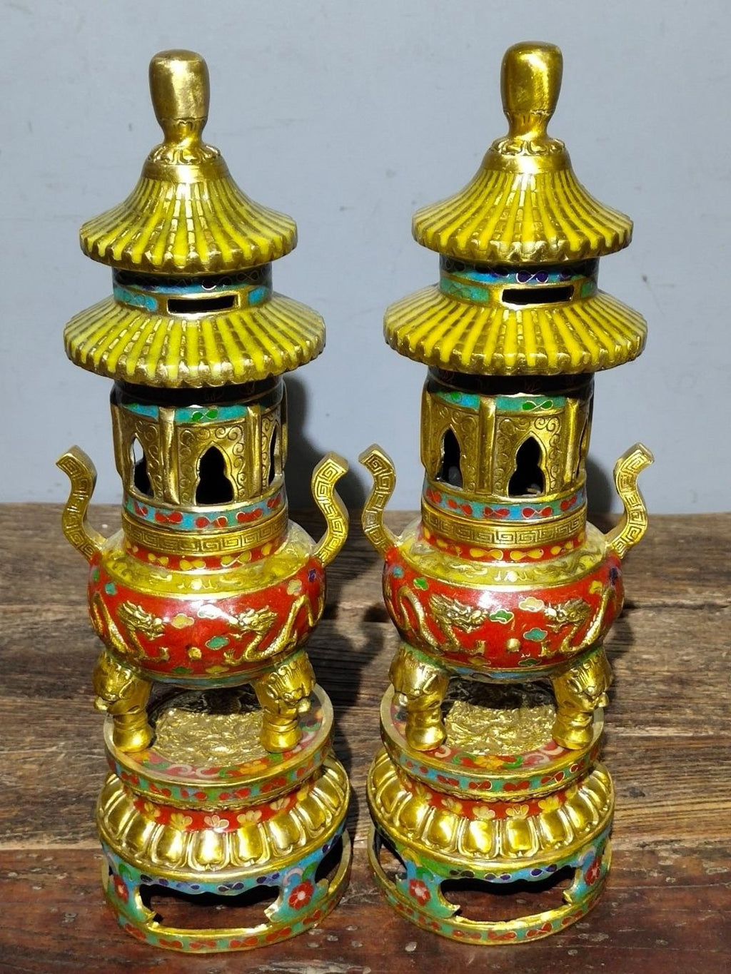 Pure copper cloisonn é three body tower furnace