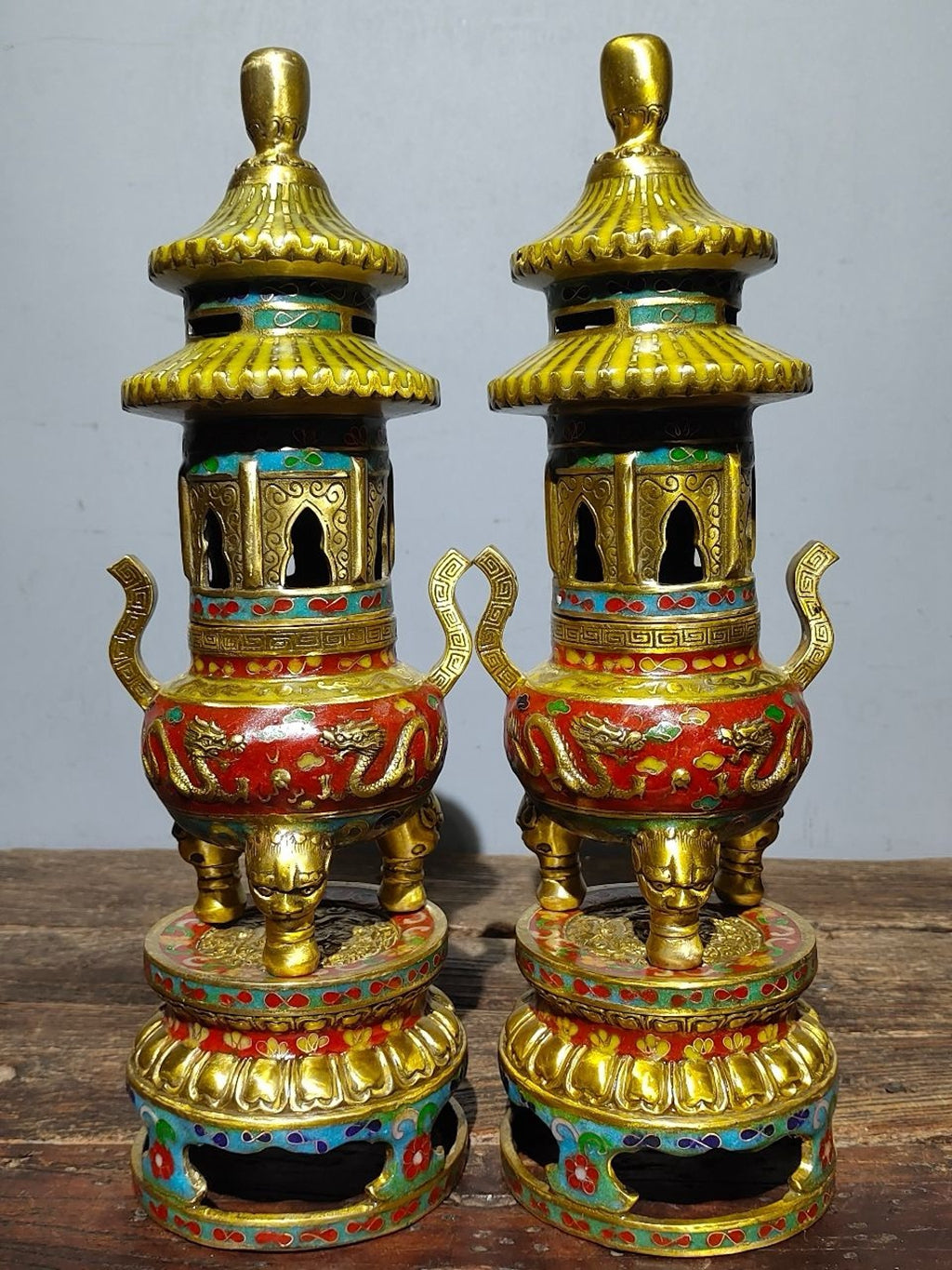 Pure copper cloisonn é three body tower furnace