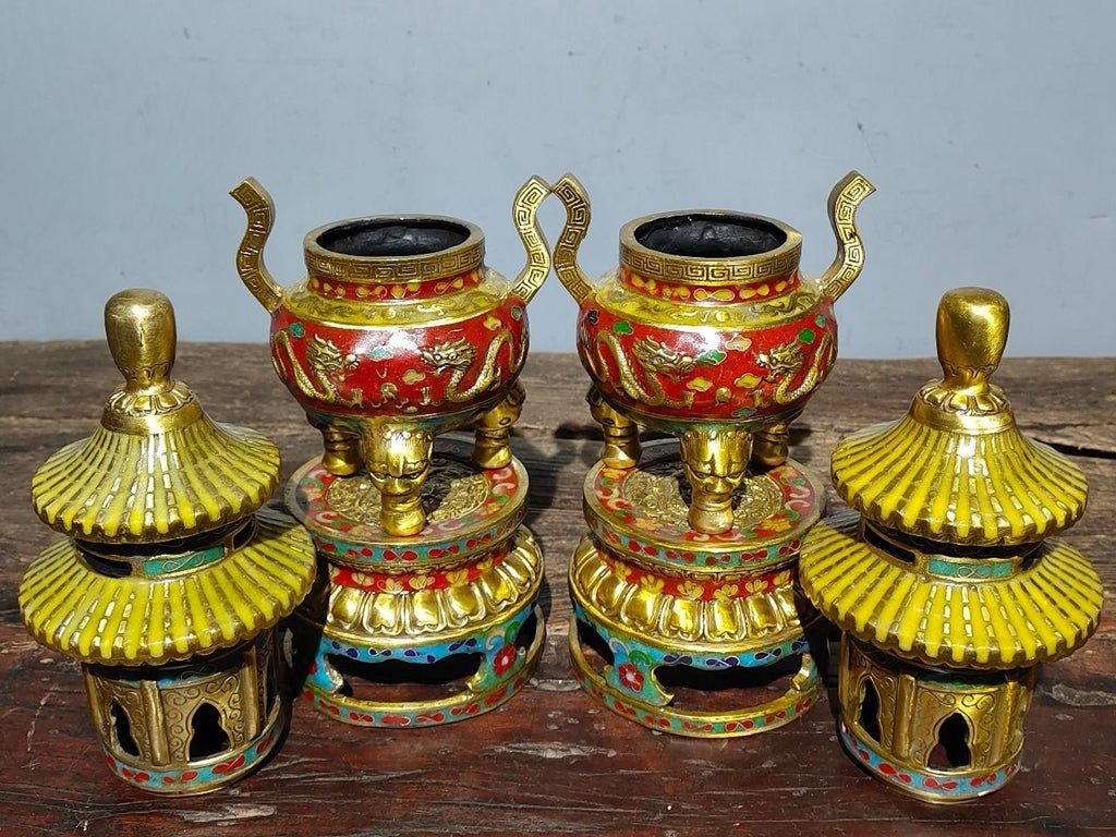 Pure copper cloisonn é three body tower furnace