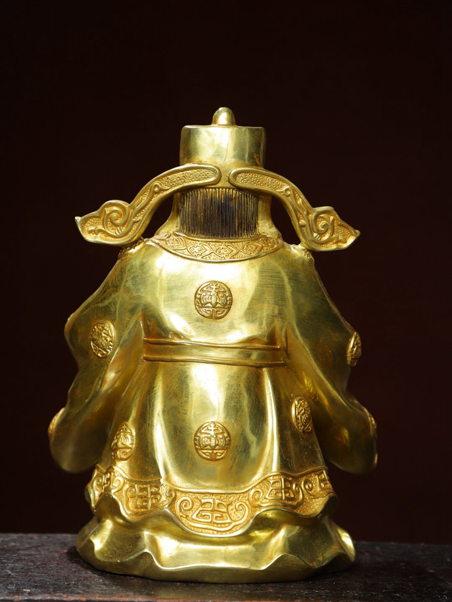 Chinese antique pure copper statue of the God of Wealth