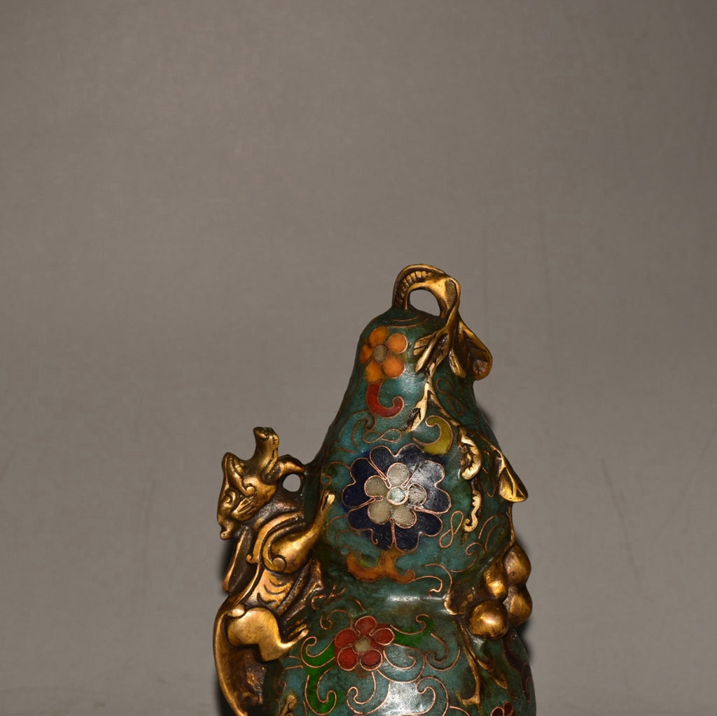 Pure copper cloisonn é twisted silk auspicious beast gourd ornament