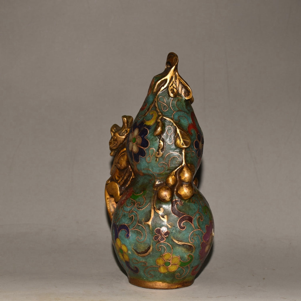 Pure copper cloisonn é twisted silk auspicious beast gourd ornament