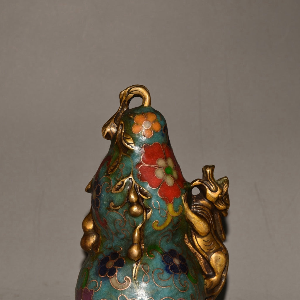 Pure copper cloisonn é twisted silk auspicious beast gourd ornament