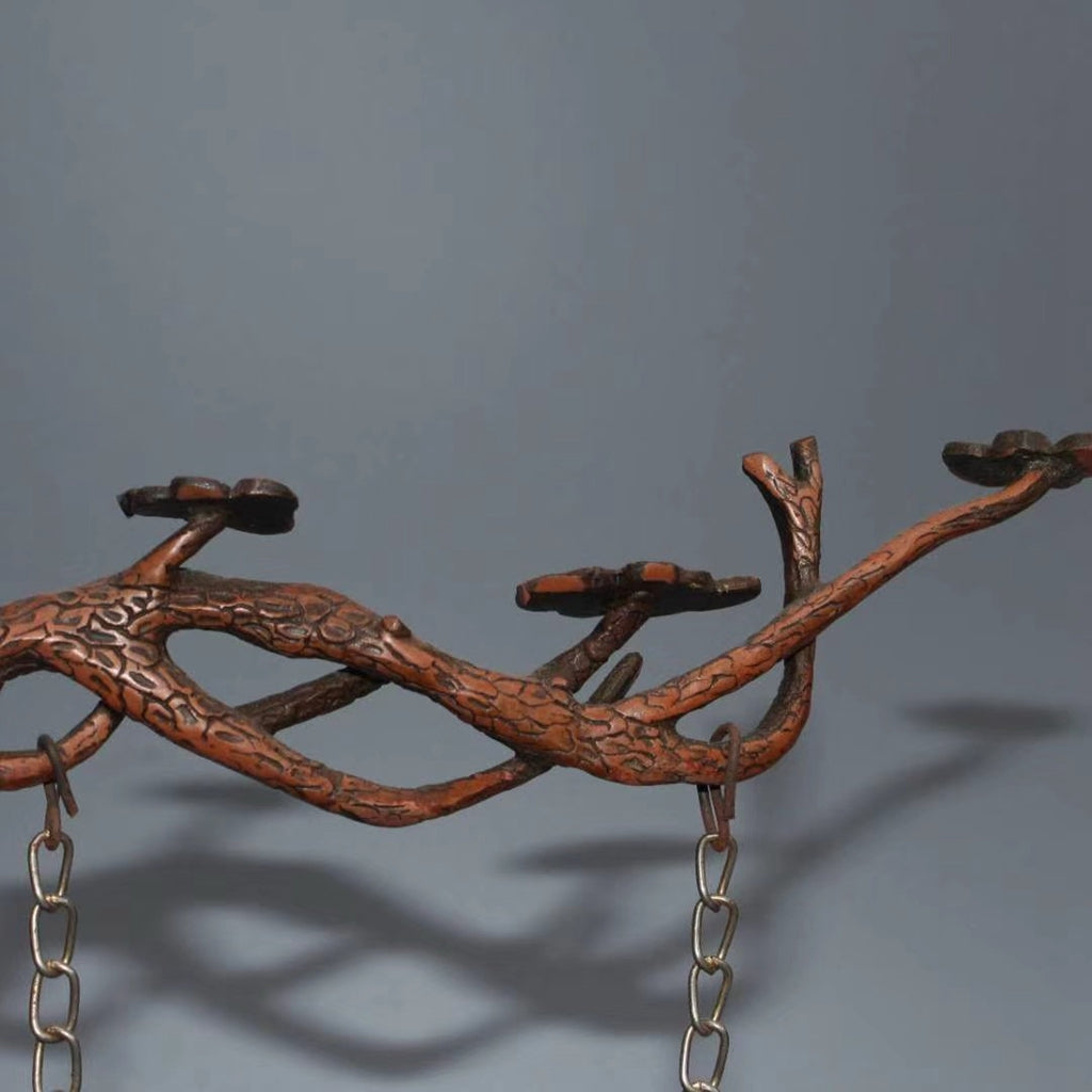 Pure copper imitation purple copper pine tree squirrel hanging incense burner ornament