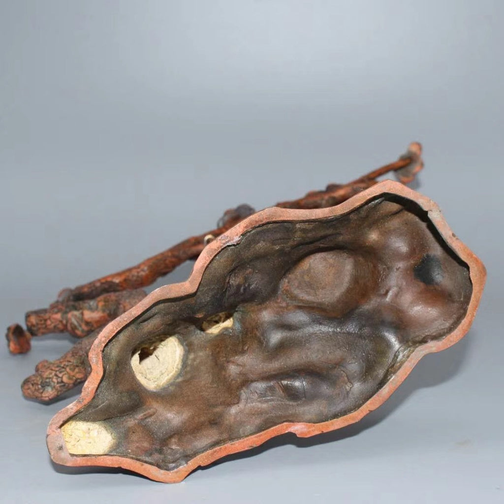 Pure copper imitation purple copper pine tree squirrel hanging incense burner ornament