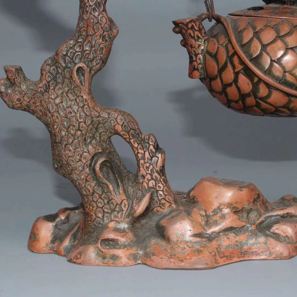 Pure copper imitation purple copper pine tree squirrel hanging incense burner ornament