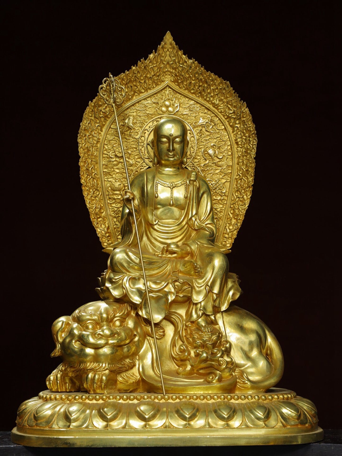 Chinese antique pure copper [Ksitigarbha King] Buddha statue