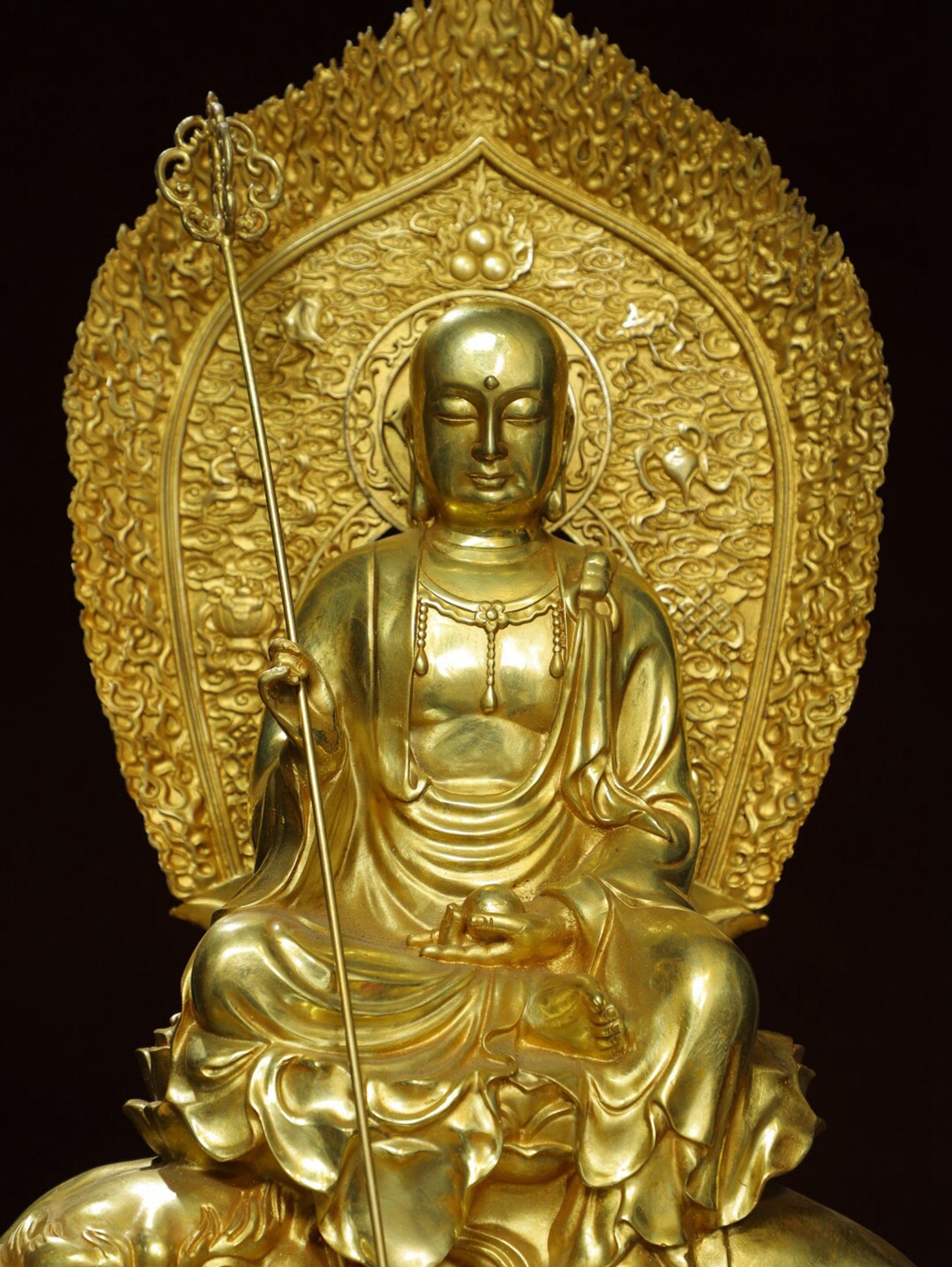 Chinese antique pure copper [Ksitigarbha King] Buddha statue
