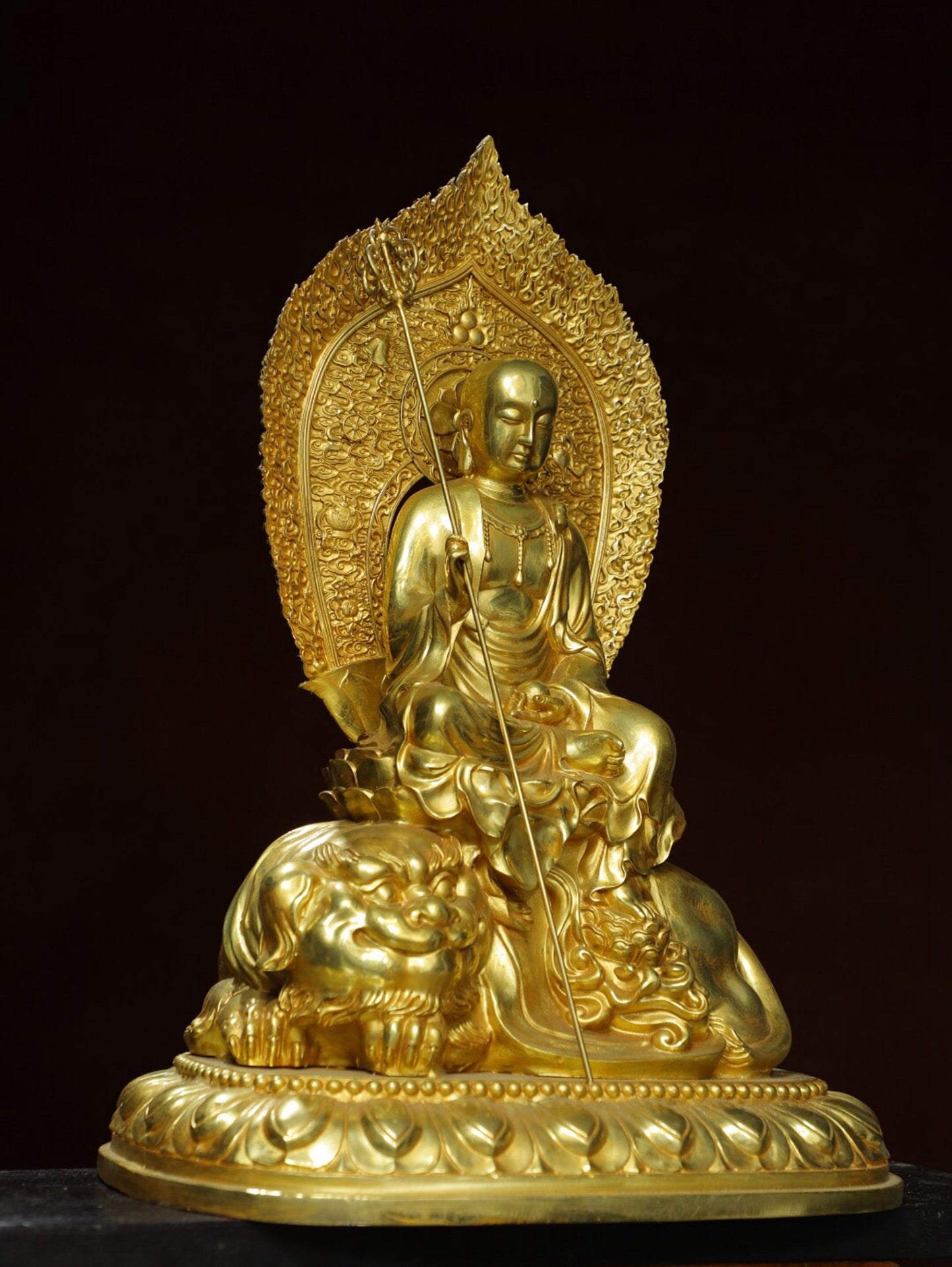 Chinese antique pure copper [Ksitigarbha King] Buddha statue
