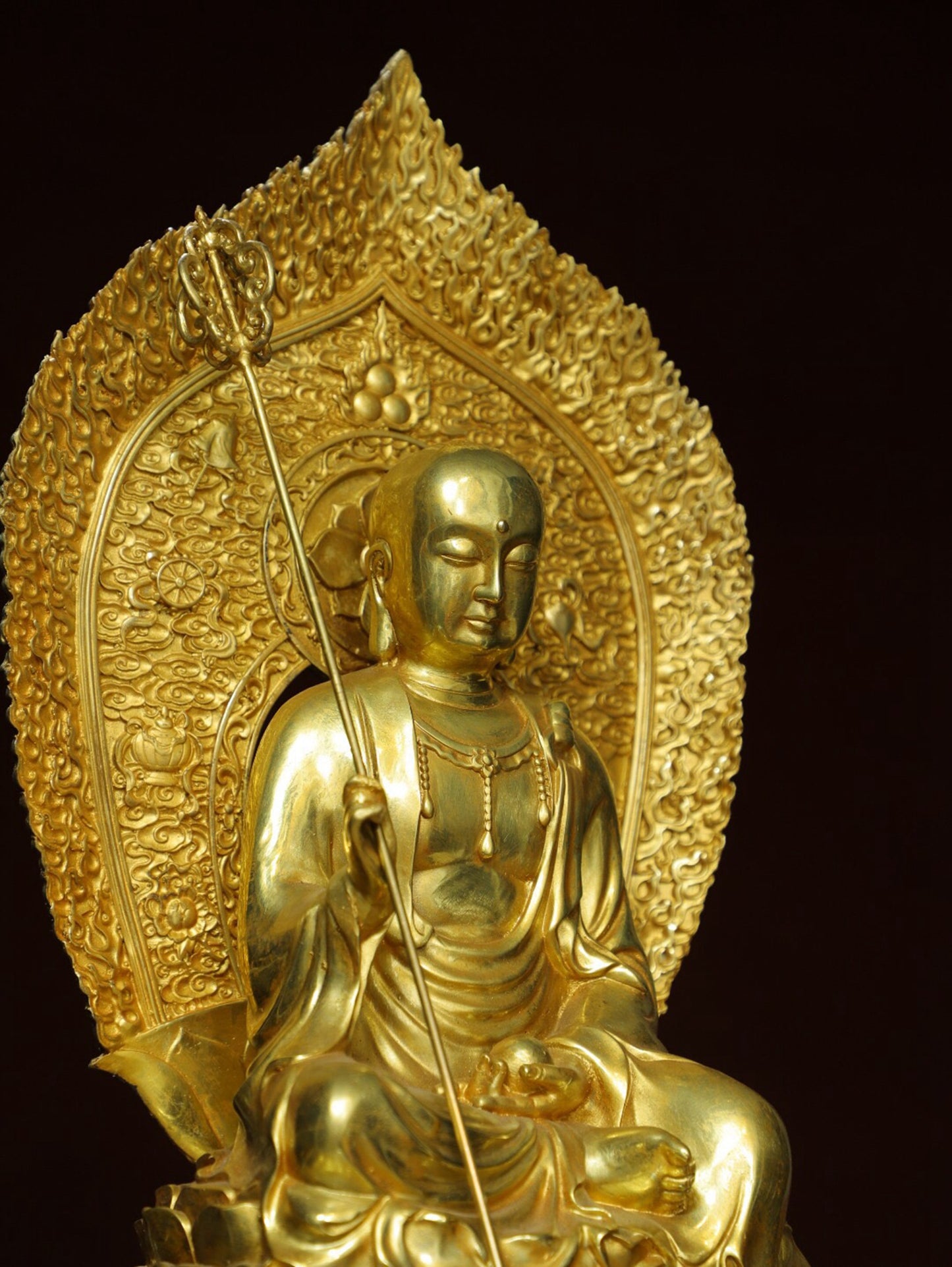 Chinese antique pure copper [Ksitigarbha King] Buddha statue