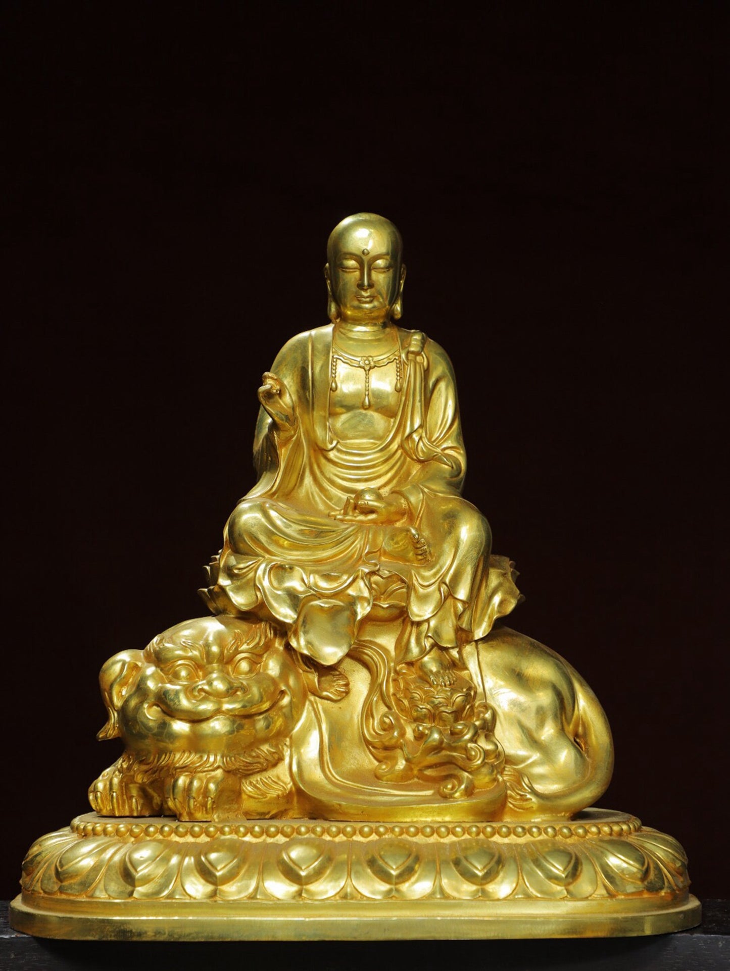 Chinese antique pure copper [Ksitigarbha King] Buddha statue