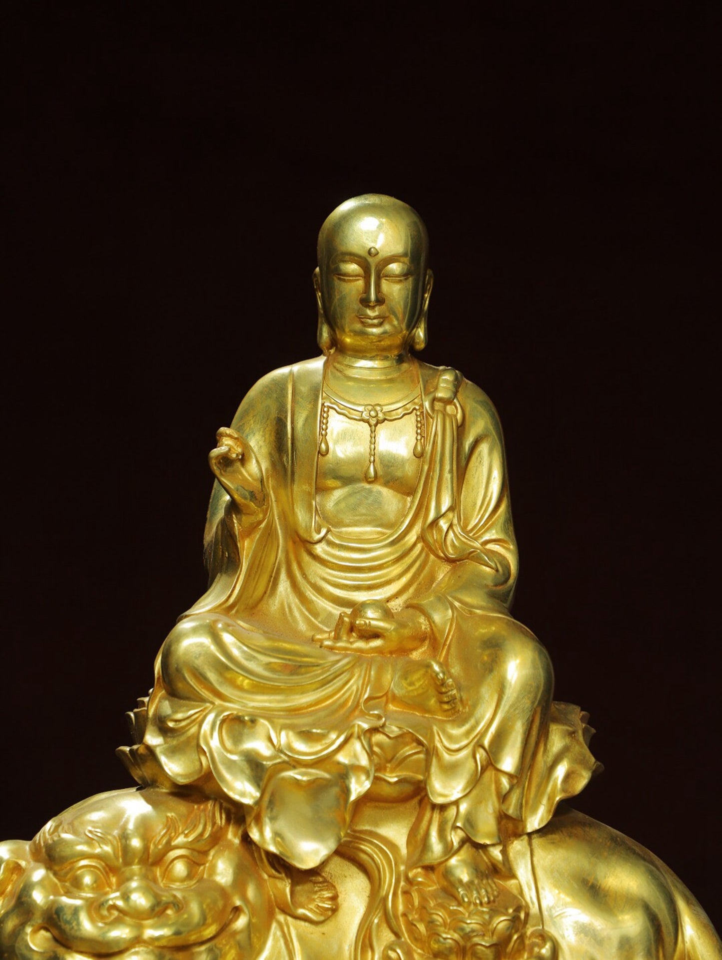 Chinese antique pure copper [Ksitigarbha King] Buddha statue