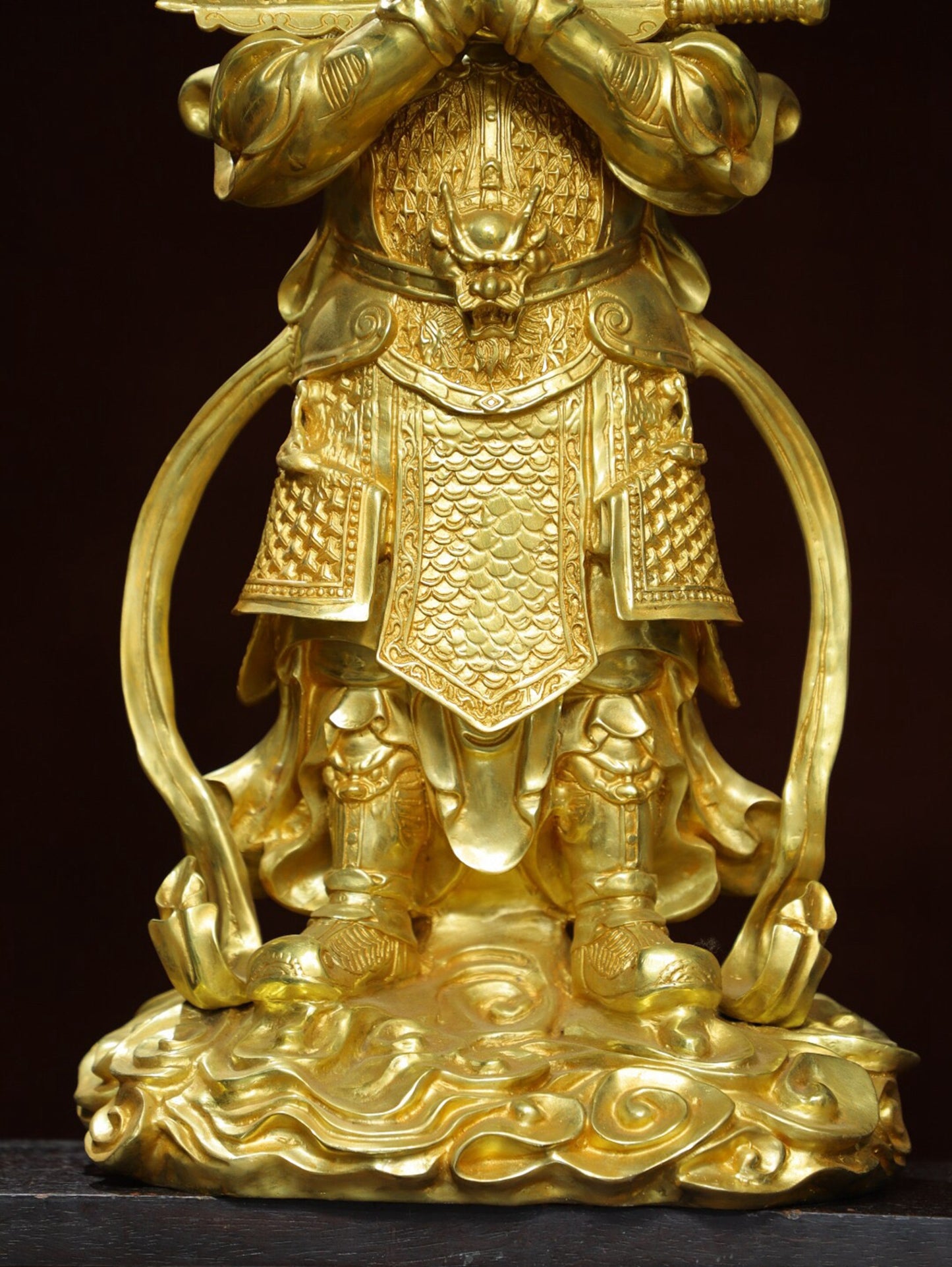 Chinese antique pure copper [Weituo] statue