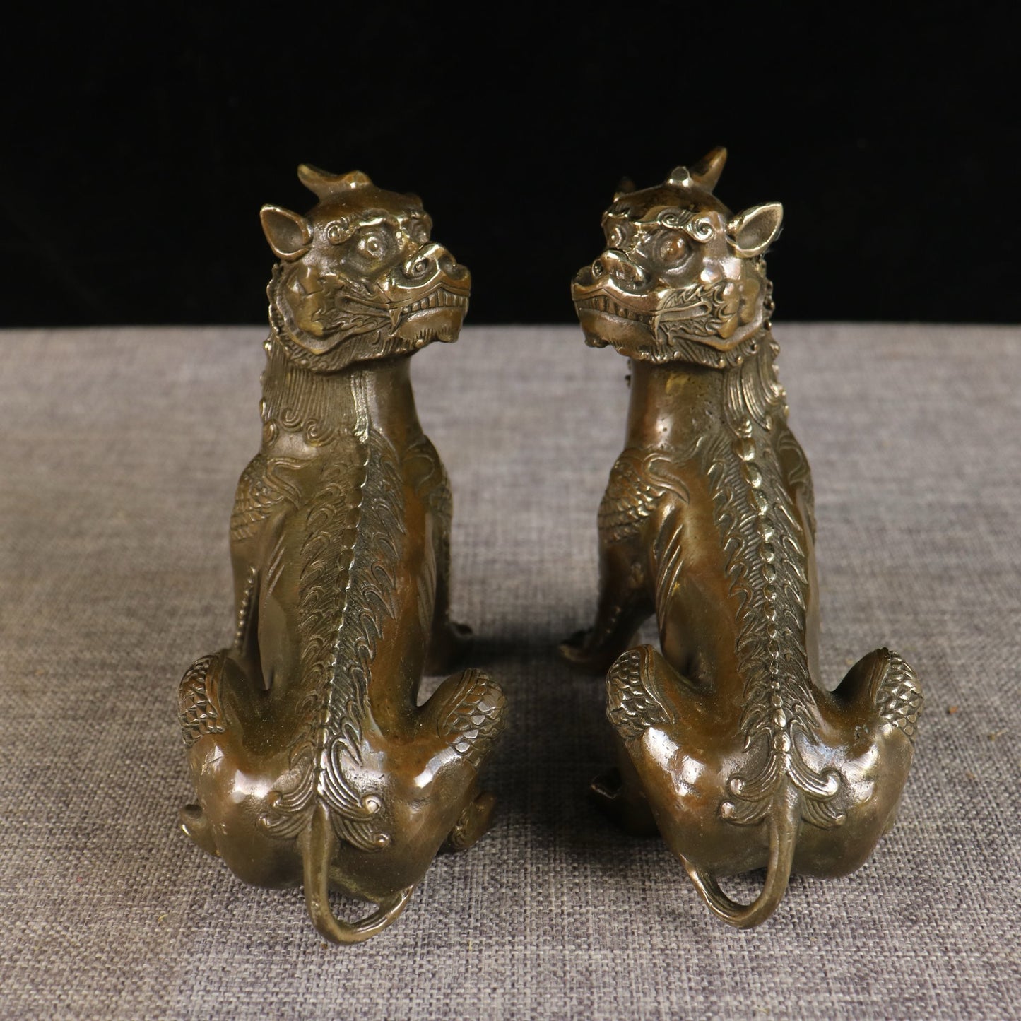 Chinese antique pure copper listening pair
