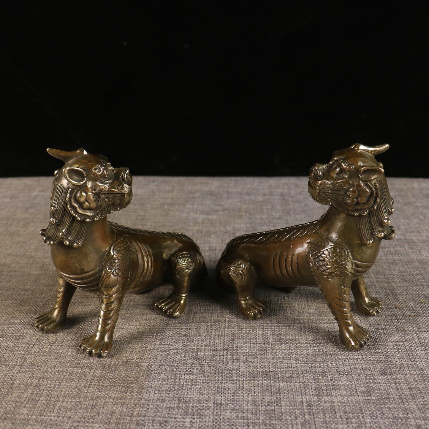 Chinese antique pure copper listening pair