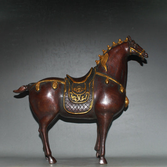 Purple copper Tang horse ornaments