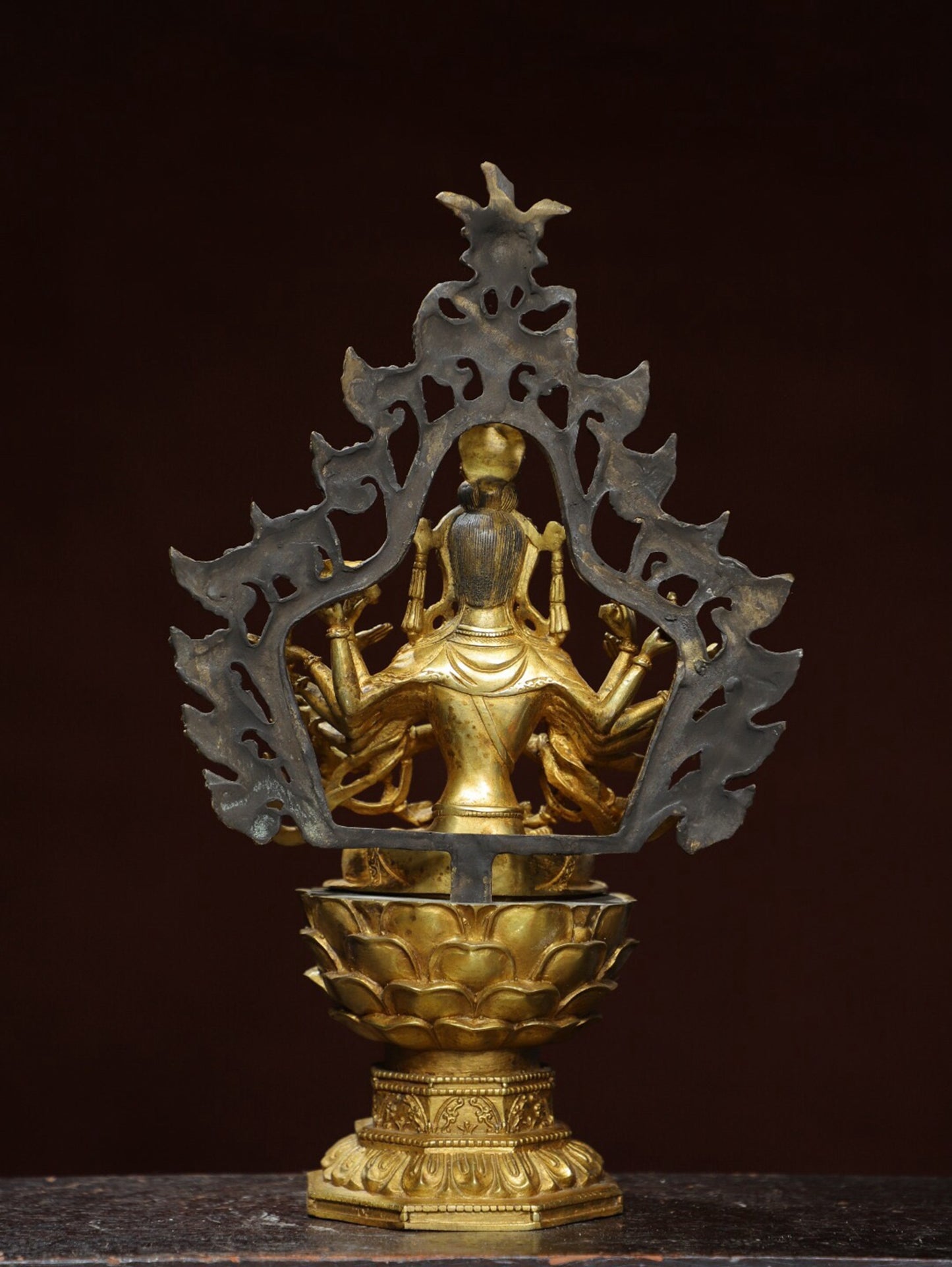 Chinese antique pure copper Buddha statue of Thousand Armed Guanyin