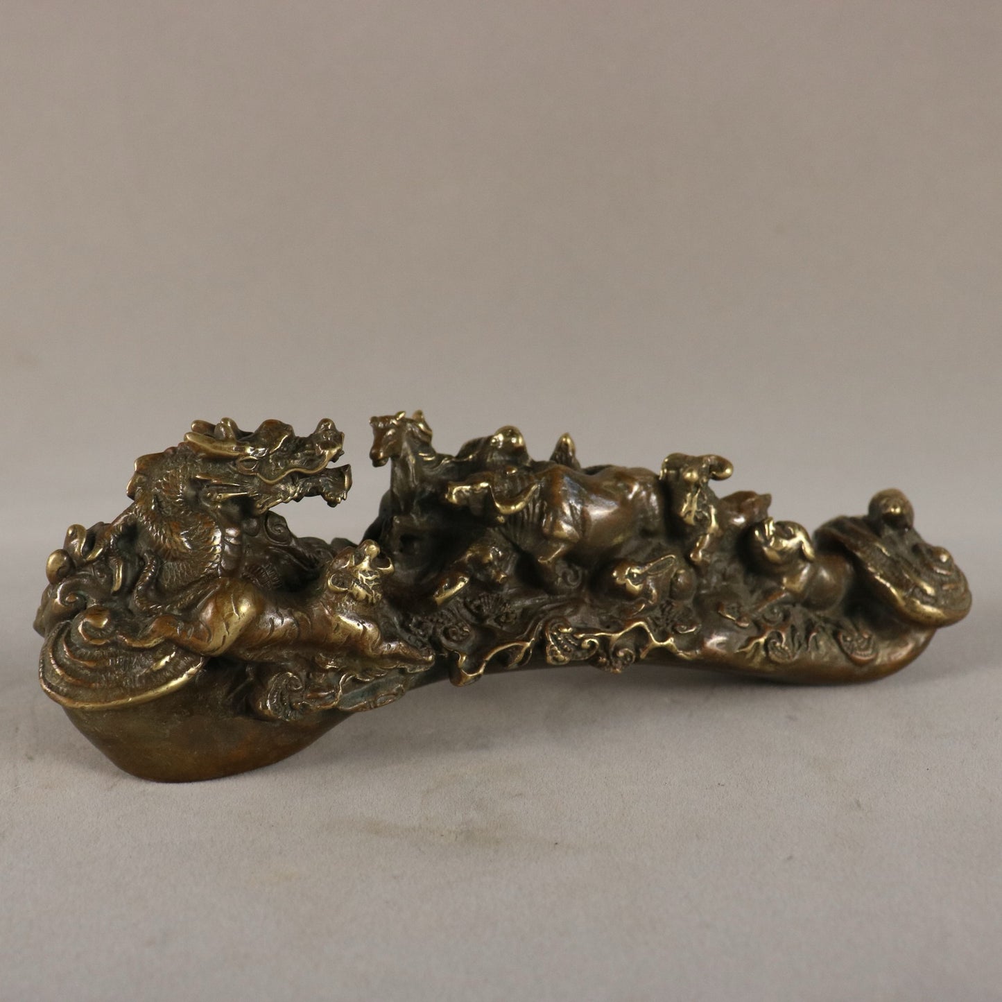 Chinese antique pure copper zodiac sign Ruyi