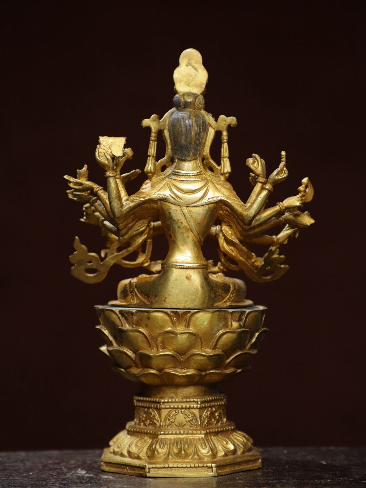 Chinese antique pure copper Buddha statue of Thousand Armed Guanyin