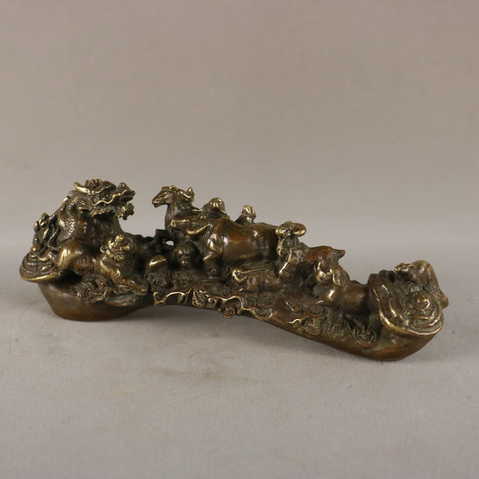 Chinese antique pure copper zodiac sign Ruyi