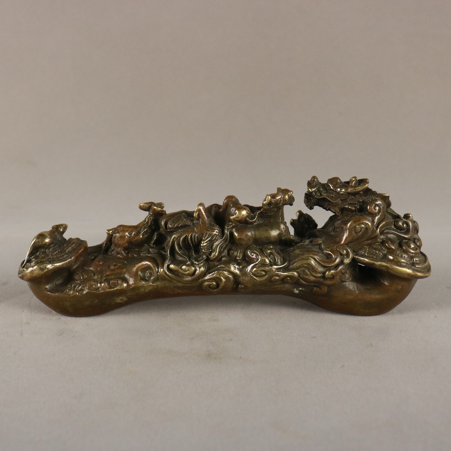 Chinese antique pure copper zodiac sign Ruyi
