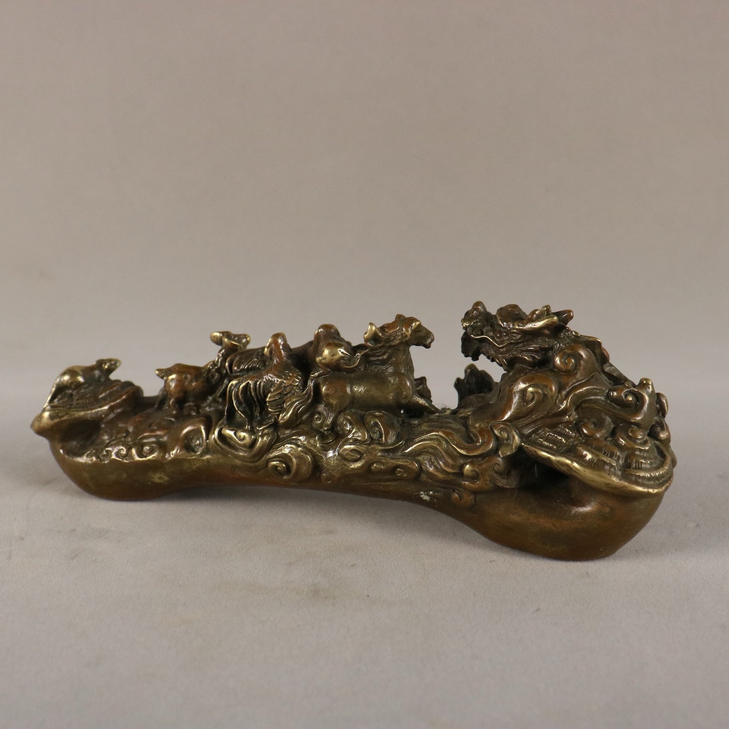 Chinese antique pure copper zodiac sign Ruyi