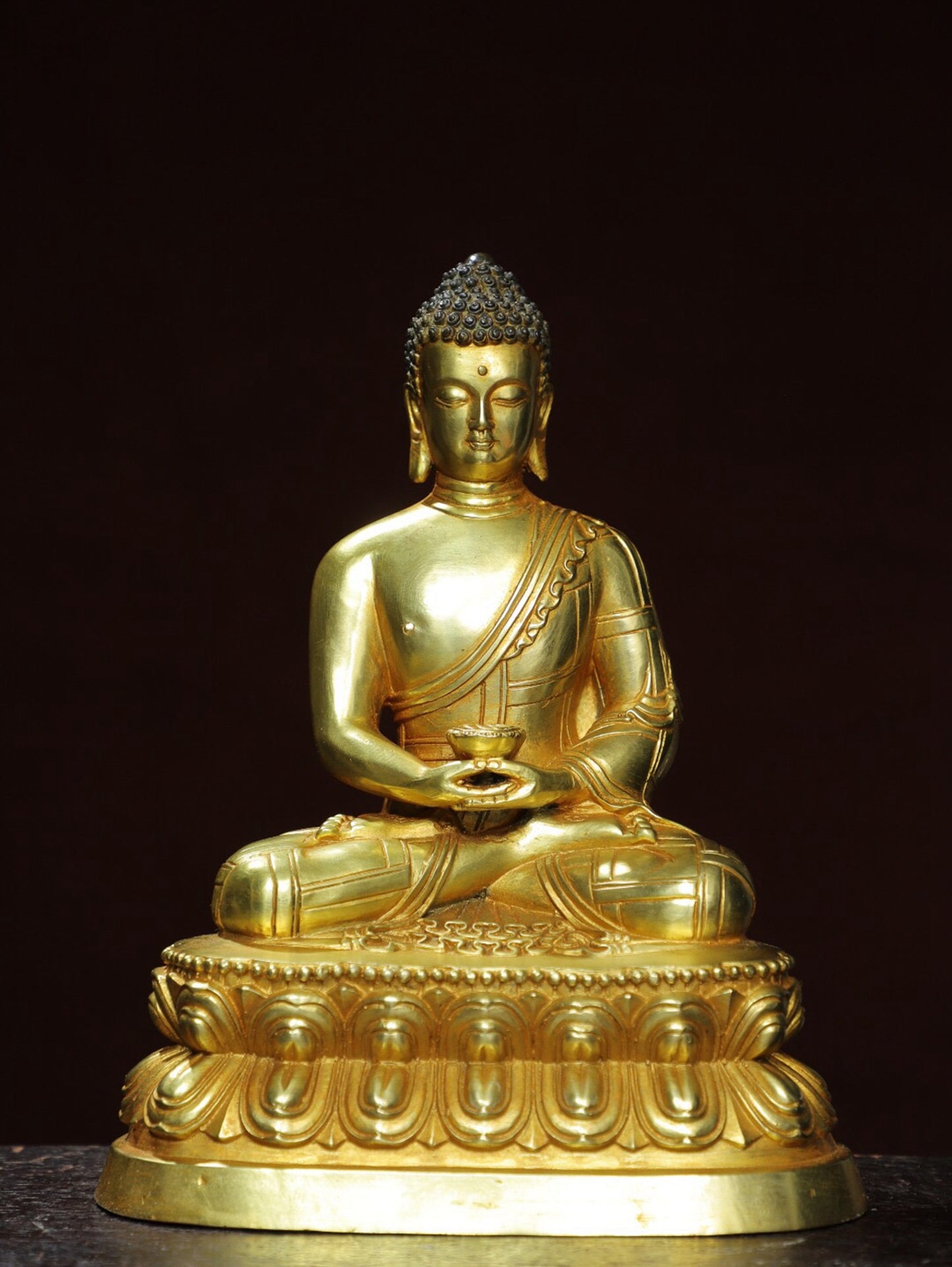 Chinese antique pure copper statue of Shakyamuni Buddha