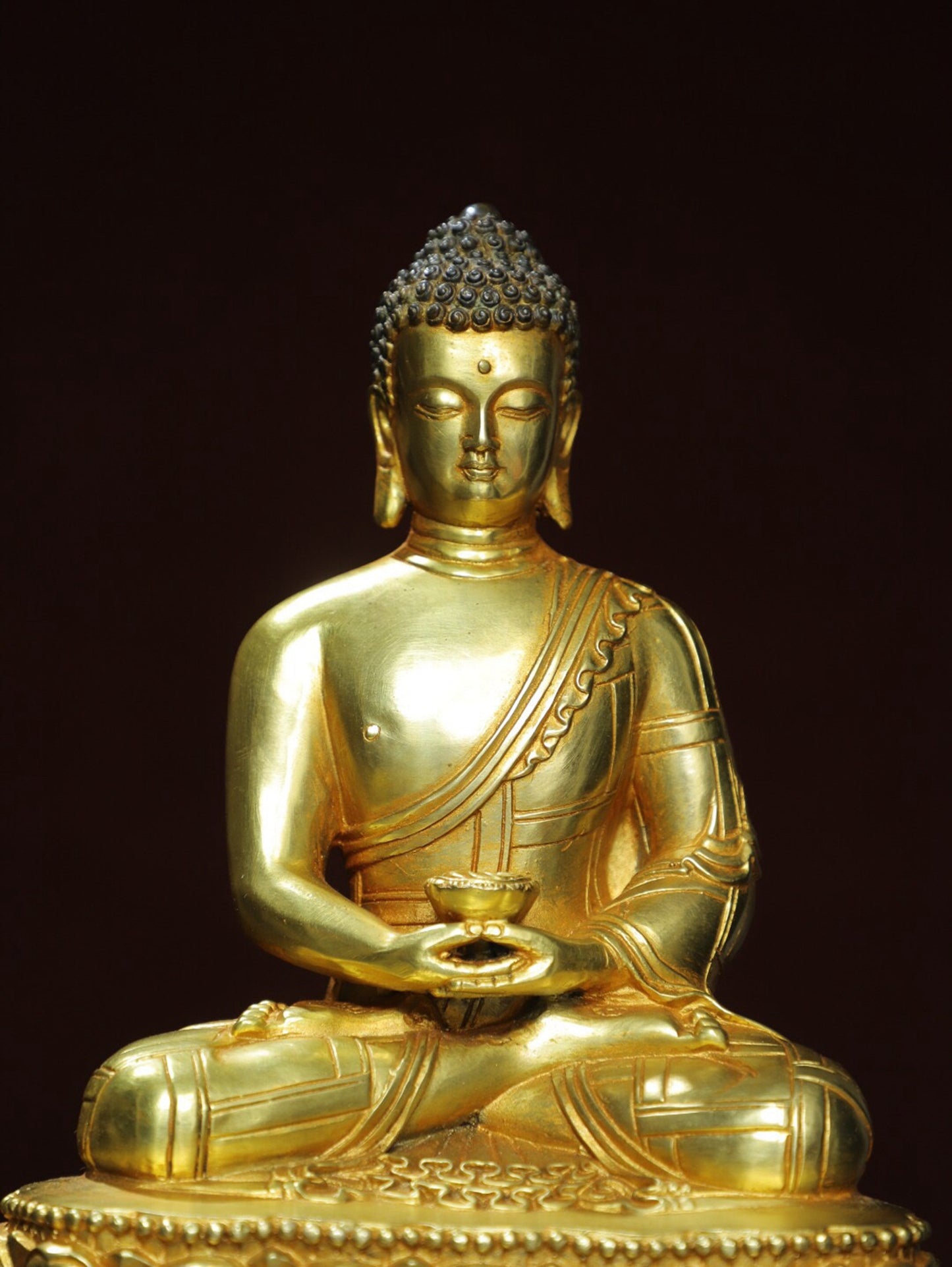 Chinese antique pure copper statue of Shakyamuni Buddha