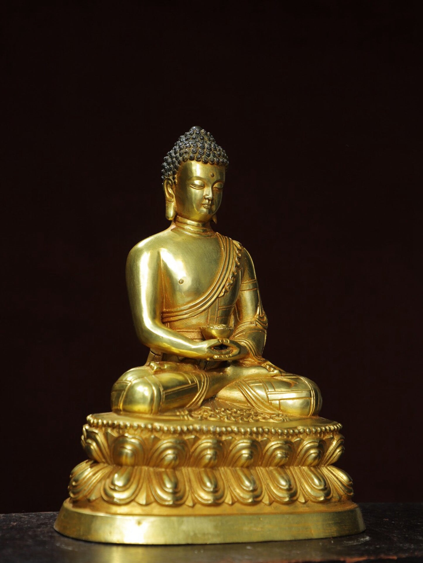Chinese antique pure copper statue of Shakyamuni Buddha
