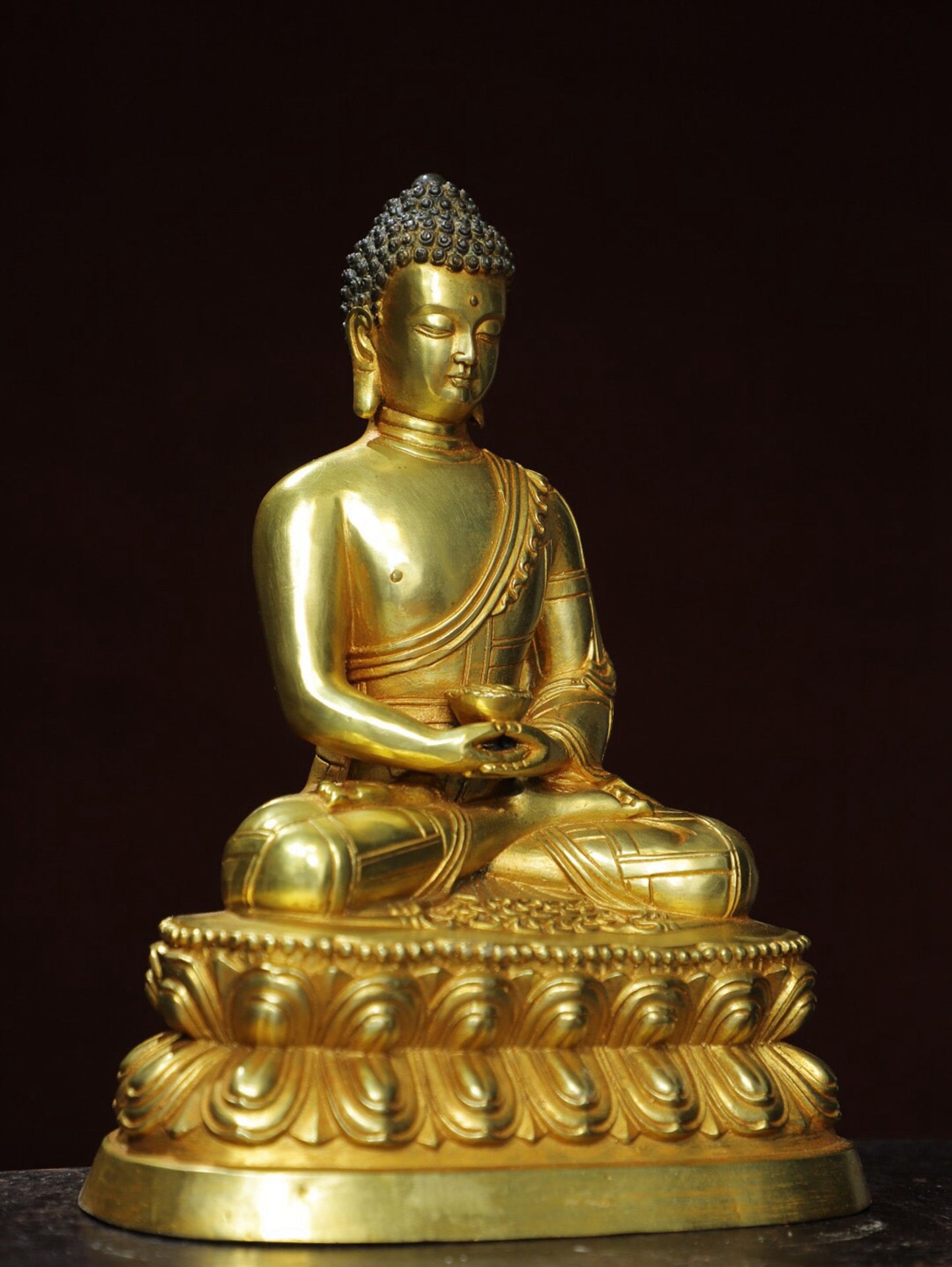 Chinese antique pure copper statue of Shakyamuni Buddha