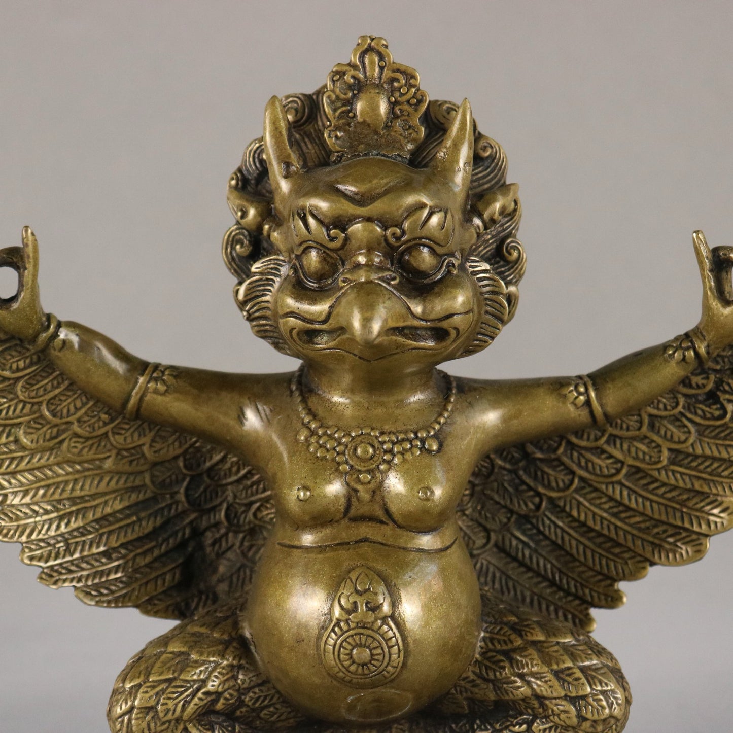 Chinese Antique Pure Copper Dapeng Spreading Wings Bird