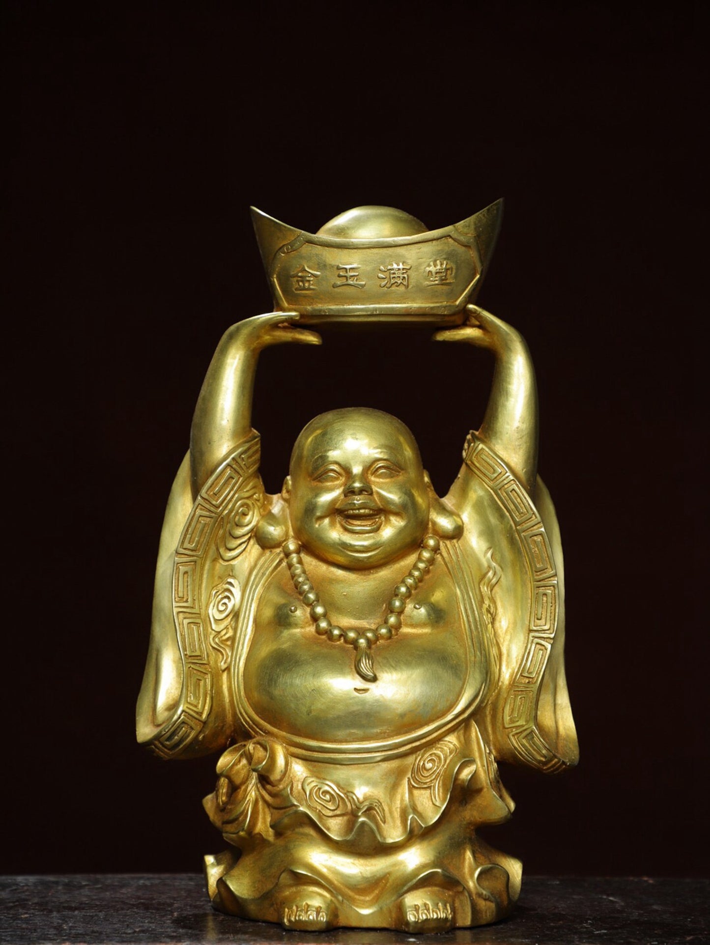 Chinese antique pure copper Maitreya Buddha statue
