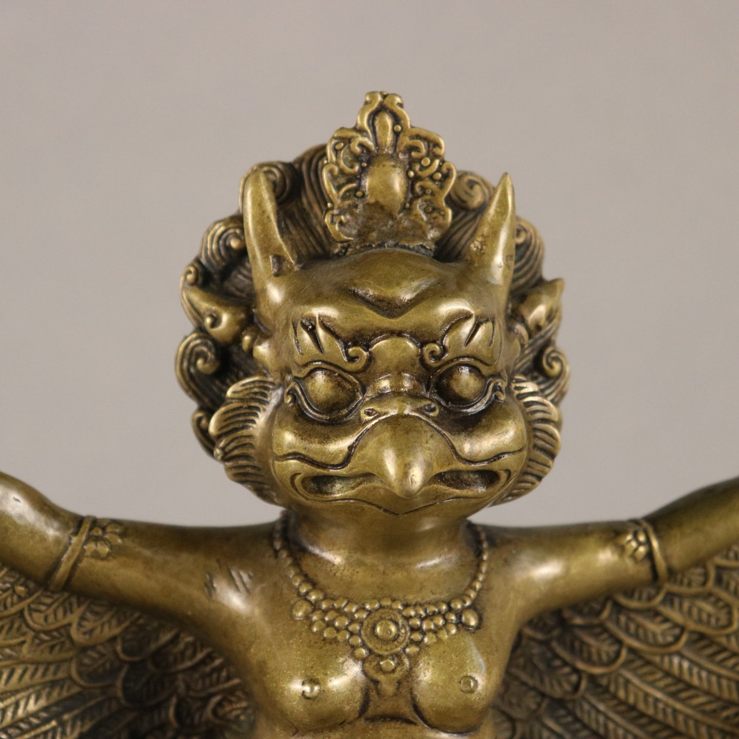 Chinese Antique Pure Copper Dapeng Spreading Wings Bird