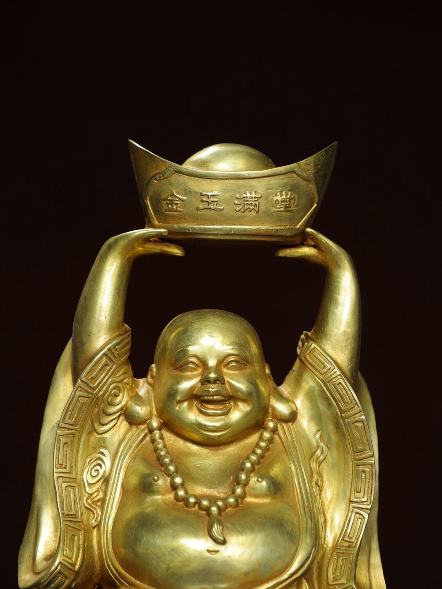 Chinese antique pure copper Maitreya Buddha statue