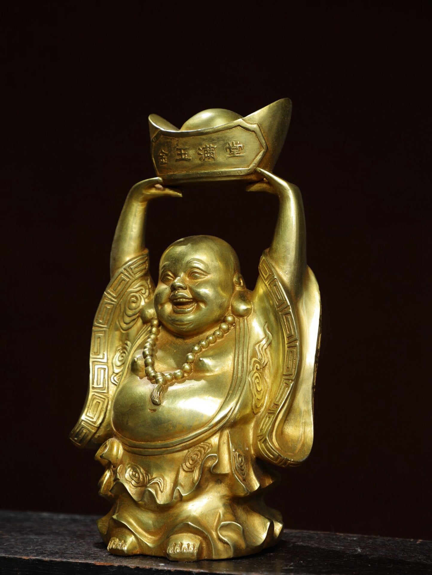 Chinese antique pure copper Maitreya Buddha statue