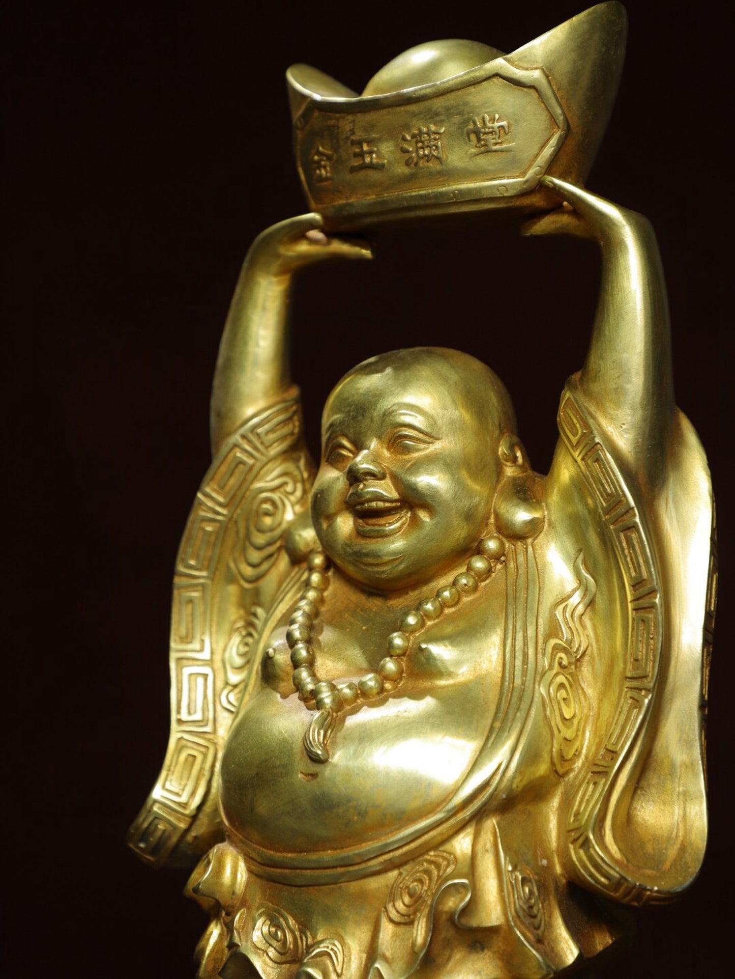 Chinese antique pure copper Maitreya Buddha statue