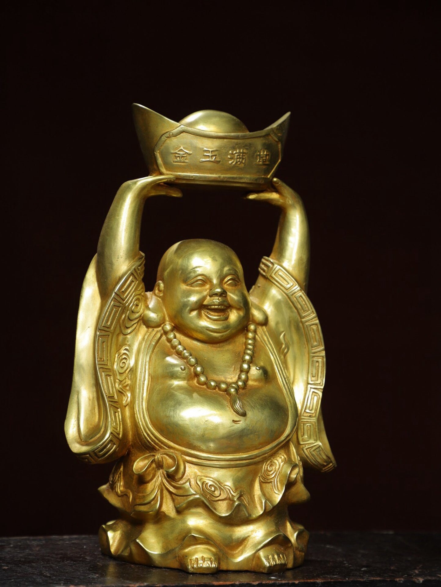 Chinese antique pure copper Maitreya Buddha statue
