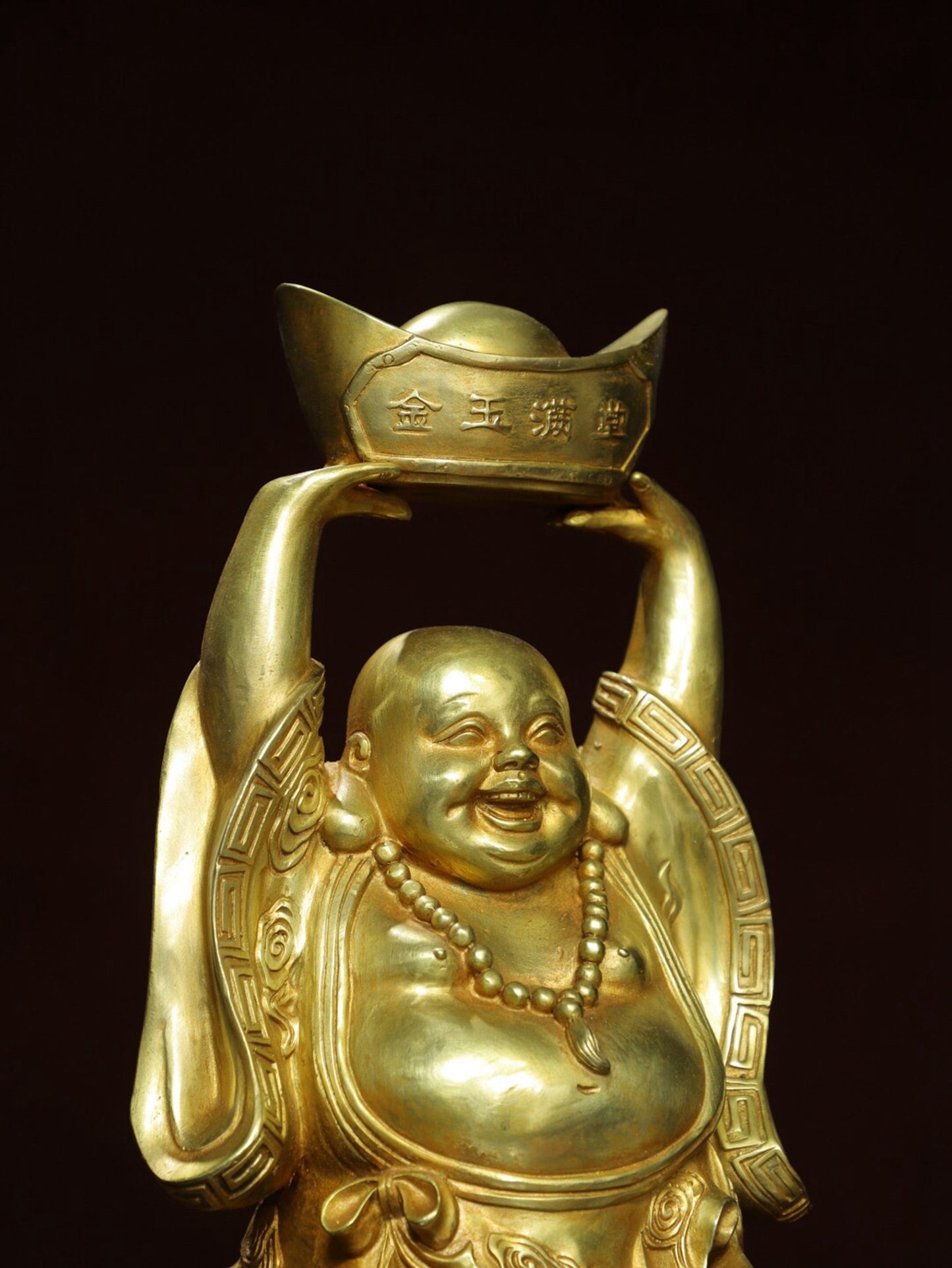 Chinese antique pure copper Maitreya Buddha statue