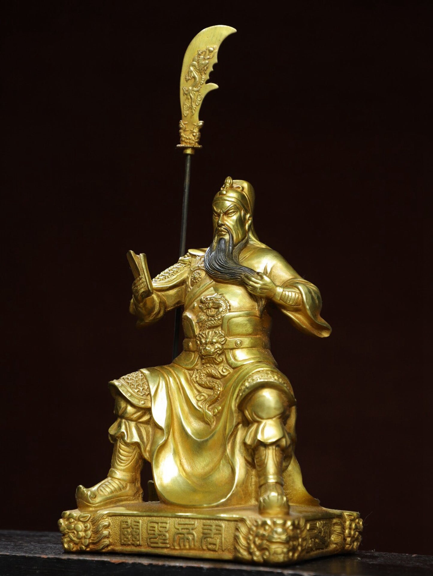 Chinese antique pure copper statue of Guan Gong