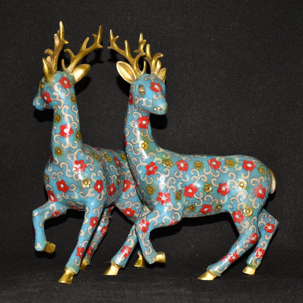 Pure copper cloisonn é sika deer ornament