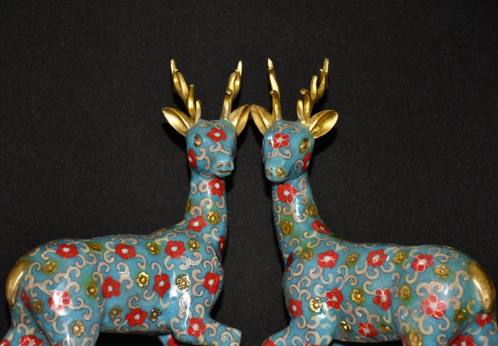 Pure copper cloisonn é sika deer ornament