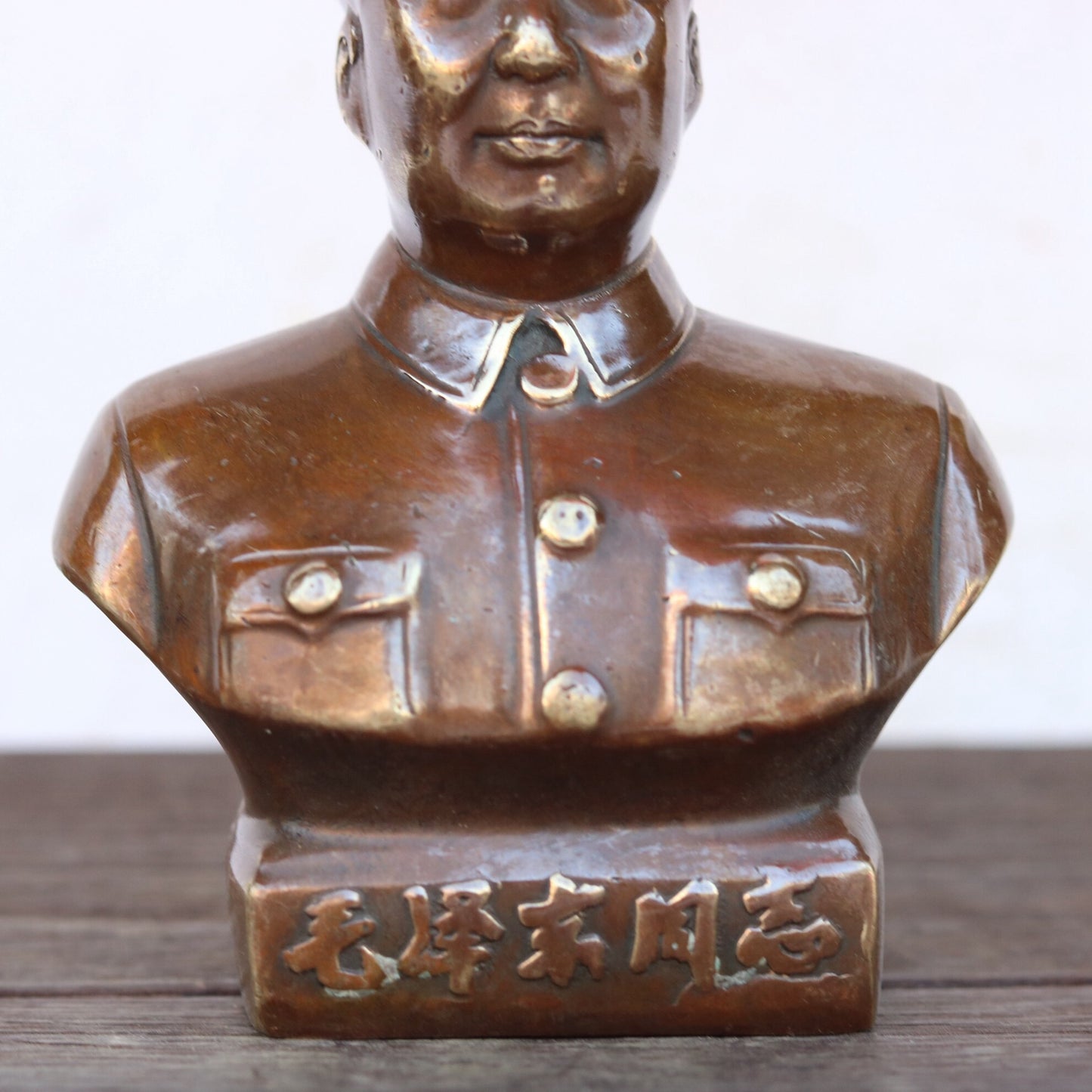 Chinese antique pure copper chairman statue