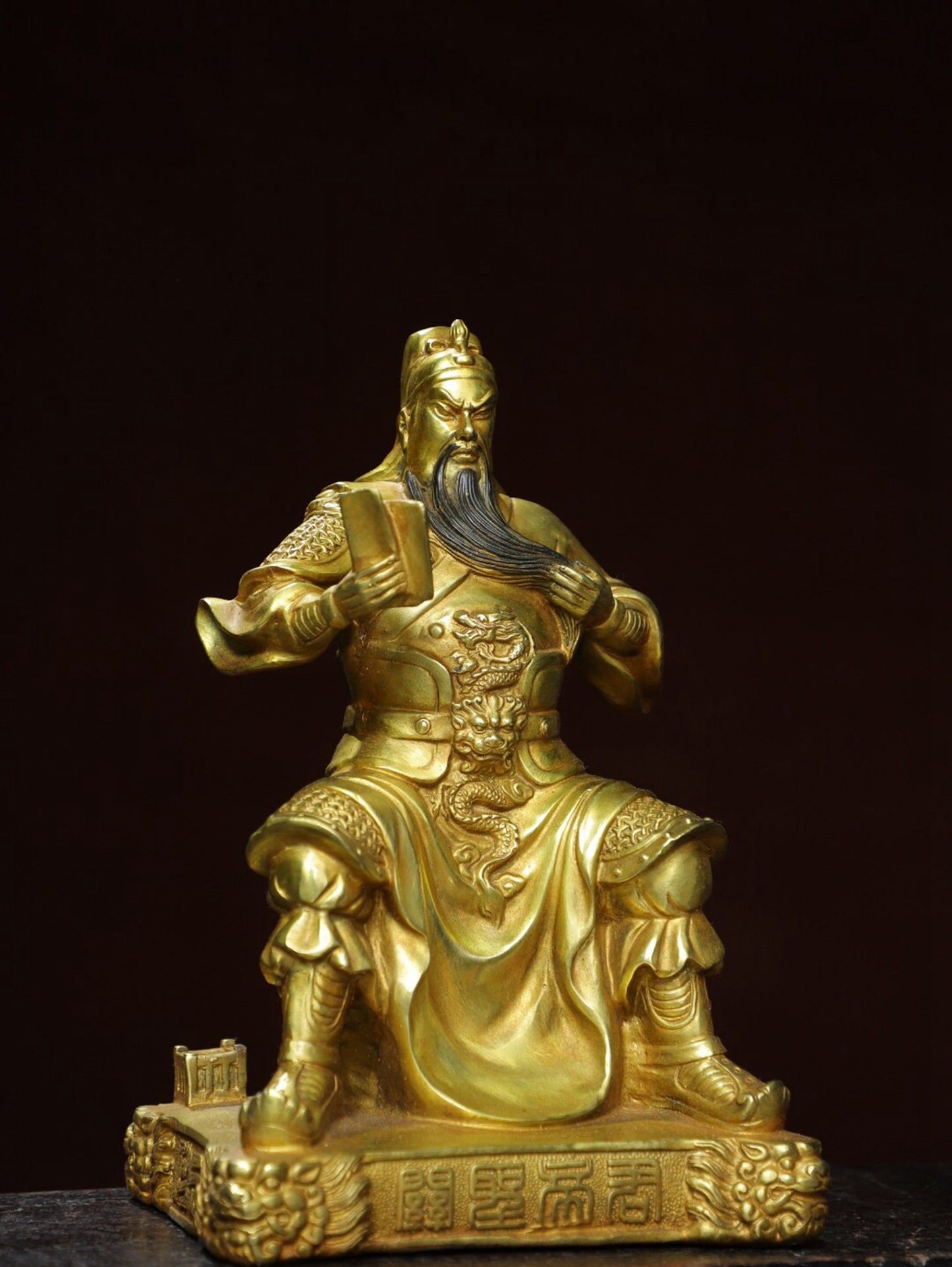Chinese antique pure copper statue of Guan Gong