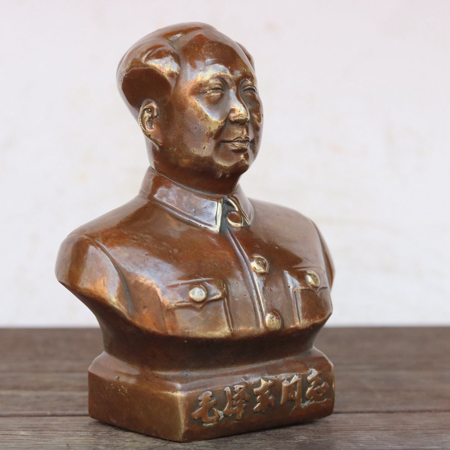 Chinese antique pure copper chairman statue