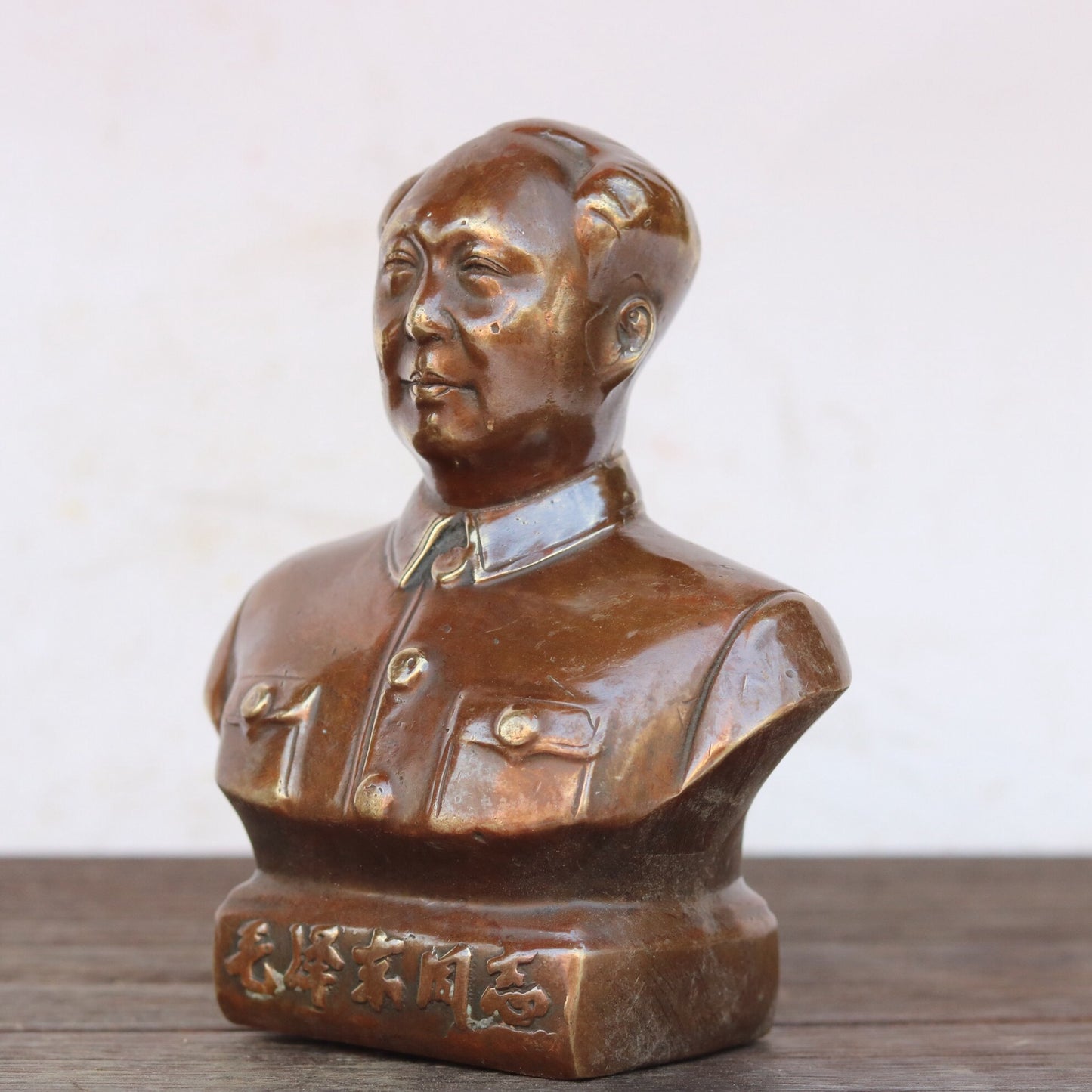 Chinese antique pure copper chairman statue